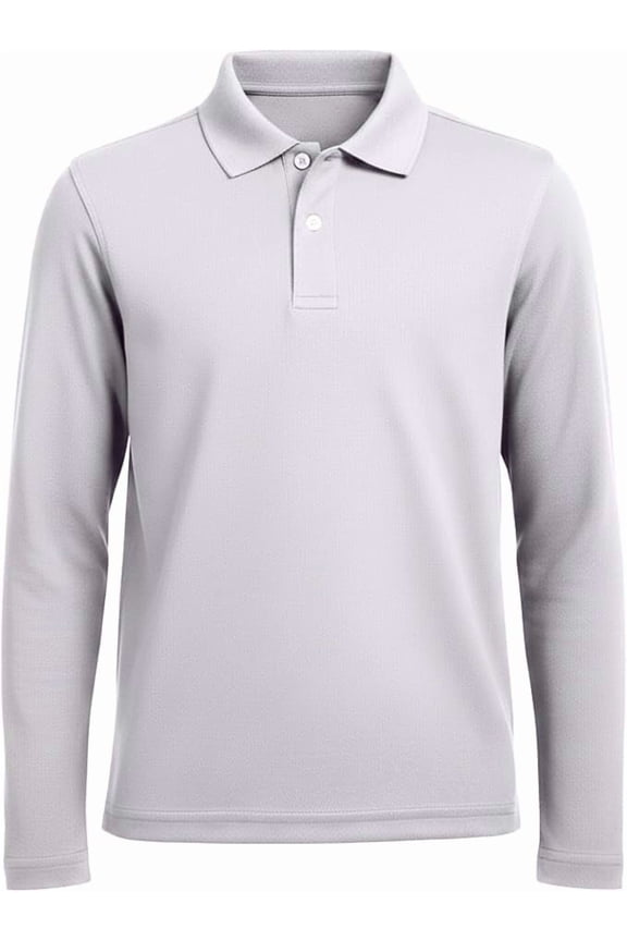 Men's Long Sleeve Polo Shirt White M