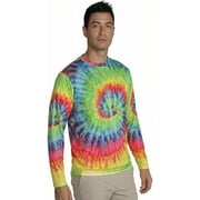 INGEAR Mens UPF 50+ Long Sleeve Sun Shirt, Quick-Dry UV Protection Rash Guard Bright Tiedye, L