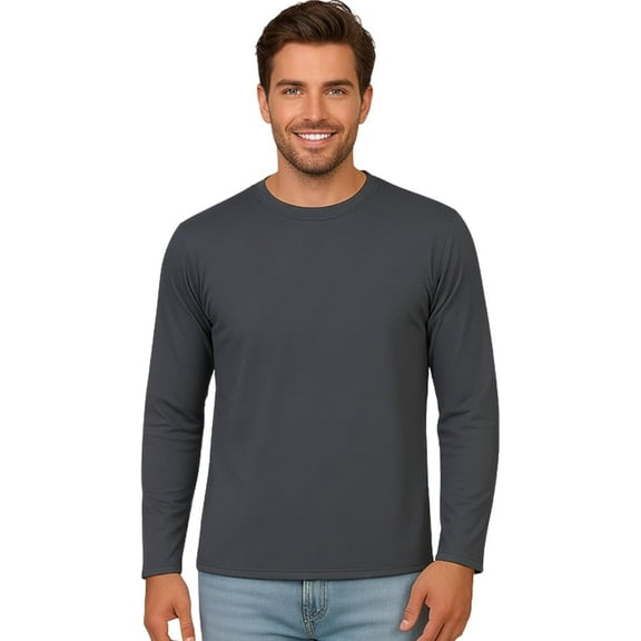 INGEAR Men's Ultra Soft Casual Base Layer Long Sleeve T-Shirt - Crewneck, Lightweight Polyblend Jersey