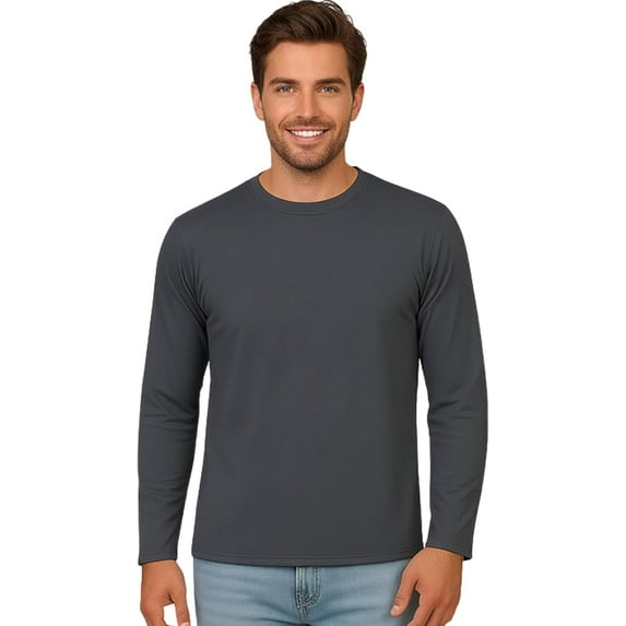 INGEAR Men's Ultra Soft Casual Base Layer Long Sleeve T-Shirt - Crewneck, Lightweight Polyblend Jersey