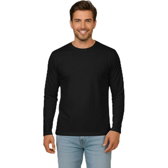INGEAR Men's Ultra Soft Casual Base Layer Long Sleeve T-Shirt - Crewneck, Lightweight Polyblend Jersey