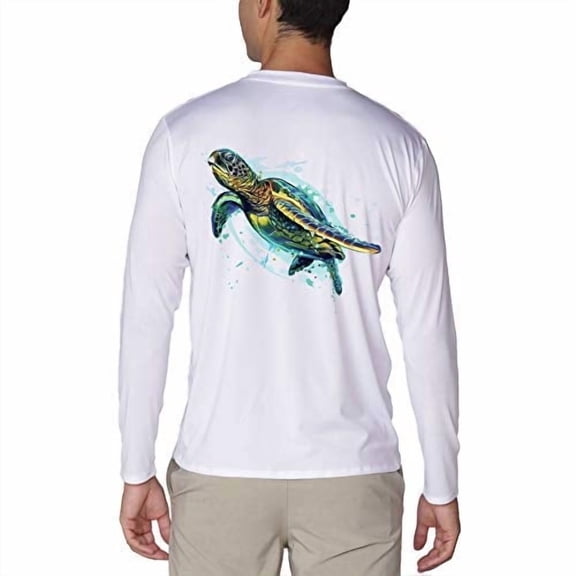 INGEAR Men's UPF 50+ Long Sleeve Sun Shirt, Quick-Dry UV Protection Rash Guard TURTLE01, XL