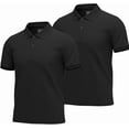 thumbnail image 1 of InGear Men's Casual Collared Short Sleeve Polo Shirt, 2-Pack Black XL, 1 of 7