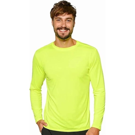 INGEAR Men's UPF 50+ Long Sleeve Rash Guard, Quick-Dry, Yellow, S
