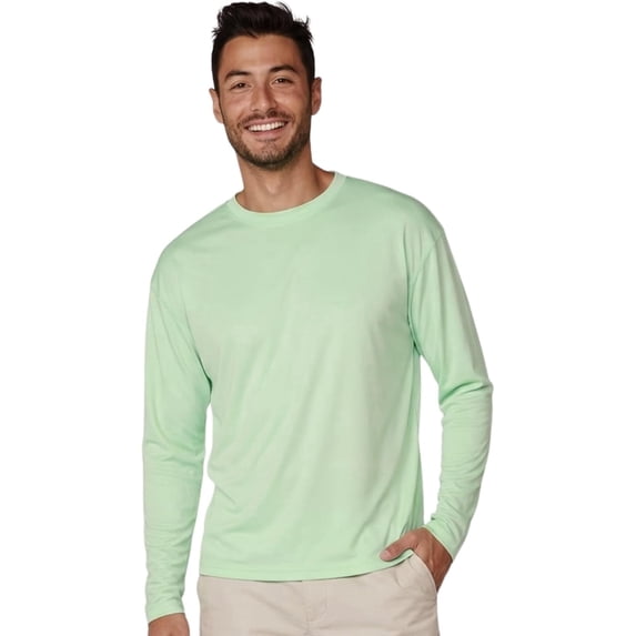INGEAR Men's UPF 50+ Long Sleeve Rash Guard, Quick-Dry, Mint, XL