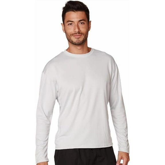 INGEAR Men's UPF 50 Long Sleeve Rash Guard, Quick-Dry, Gray, S