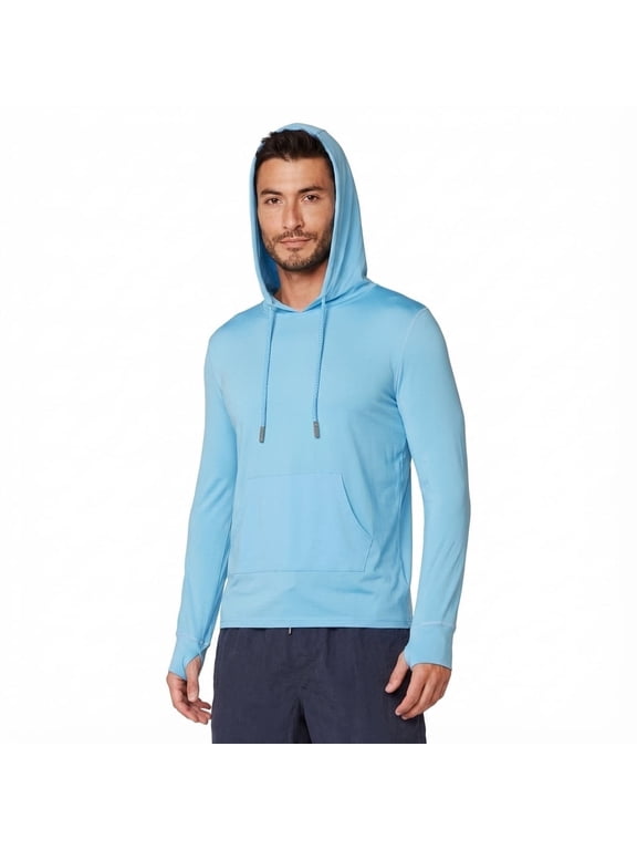 Men's Lightweight SPF 50+ UV Protection Hoodie, Long Sleeve Rashguard with Pocket, , SKY , L
