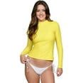thumbnail image 1 of INGEAR Women’s UV Sun Protection Long Sleeve Rash Guard, Quick-Dry, Yellow, S, 1 of 5