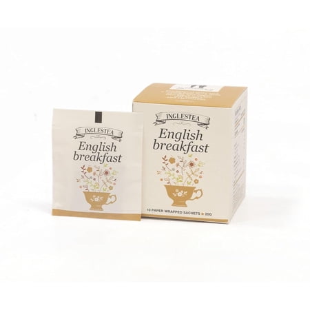 INGLESTEA English Break Fast Pure Ceylon Black Tea Bags 100% Natural - Naturally Smooth Taste All Day Iced or Hot Tea Bags - Low Caffeine, Gluten Free, Calories Free - 2g x 10 Tea Bags