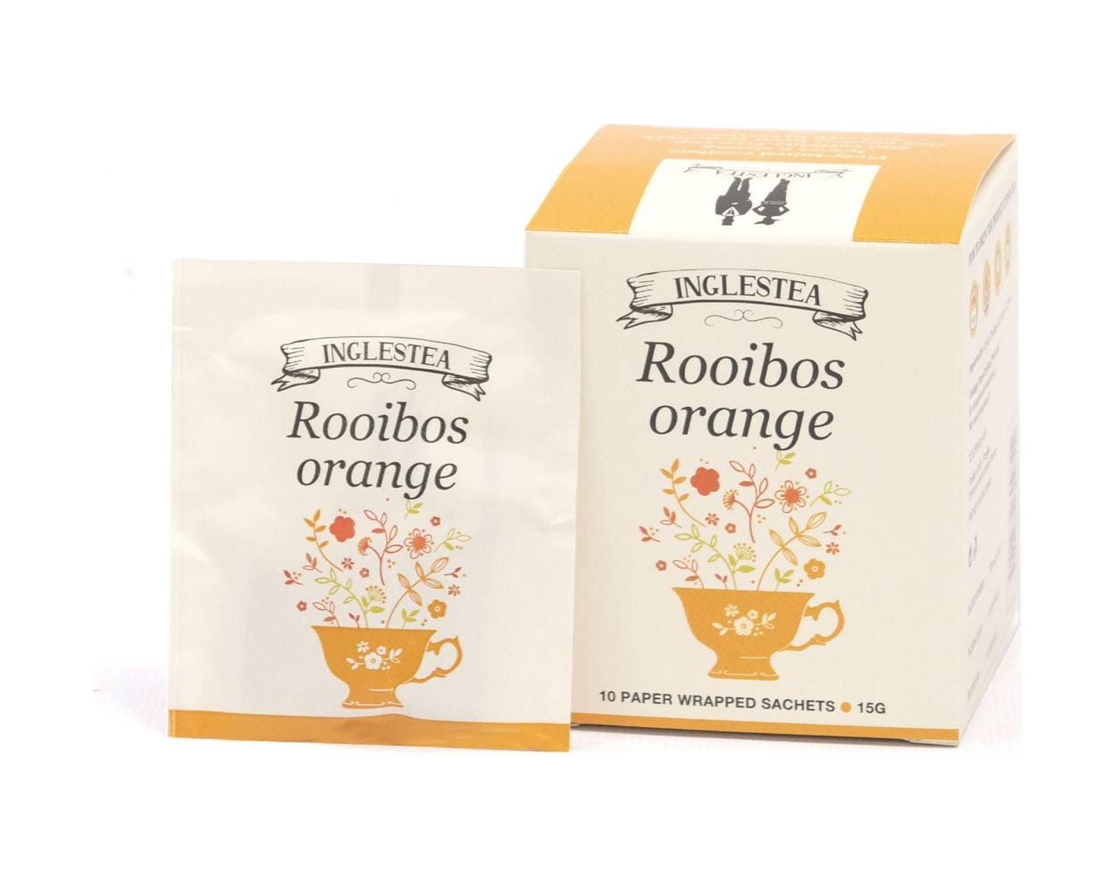 INGLESTEA Rooibos Tea Bags with Natural Orange Flavour 100 Natural Ingredients Caffiene