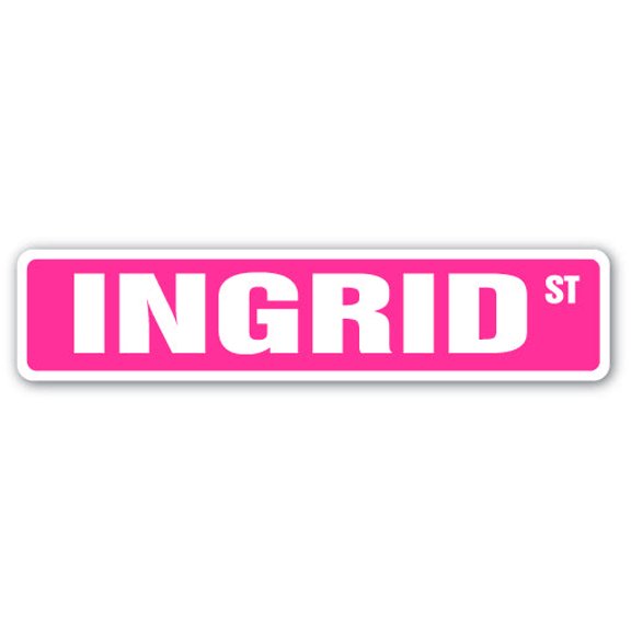 INGRID Street Sign Childrens Name Room Sign | Indoor/Outdoor |  30" Wide
