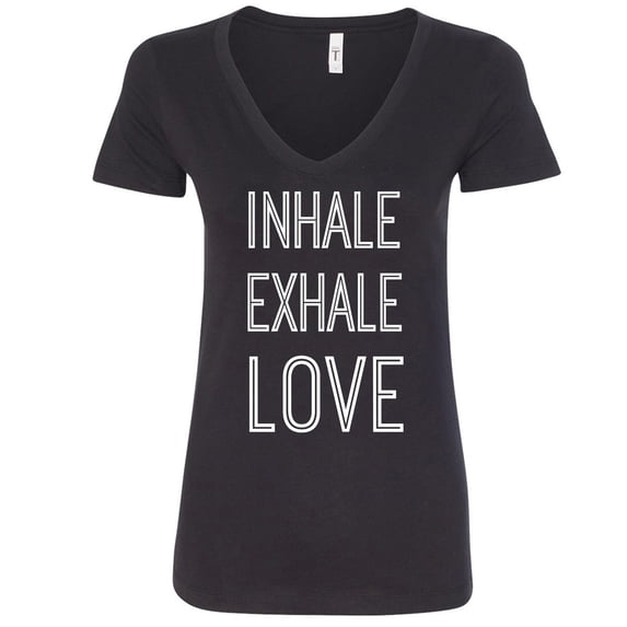 INHALE EXHALE LOVE Womens V-Neck Tee
