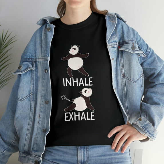 INHALE EXHALE Panda Bear Yoga Funny Farting Gift Fart T-Shirt