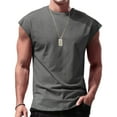 thumbnail image 1 of INHZOY Mens Casual Mock Neck Sleeveless Pullover Undershirt Basic Turtleneck Thermal Tank Tops Vest 01Dark Gray-A 4XL, 1 of 3