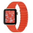 thumbnail image 1 of INI Compatible with Apple Watch Band Magnetic Leather Strap For Serious 7 6 5 4 3 2 1 SE Size 45mm 44mm 42mm Wrist 6.5 to 8.5 Inch Better Than Loop and Link, 1 of 5