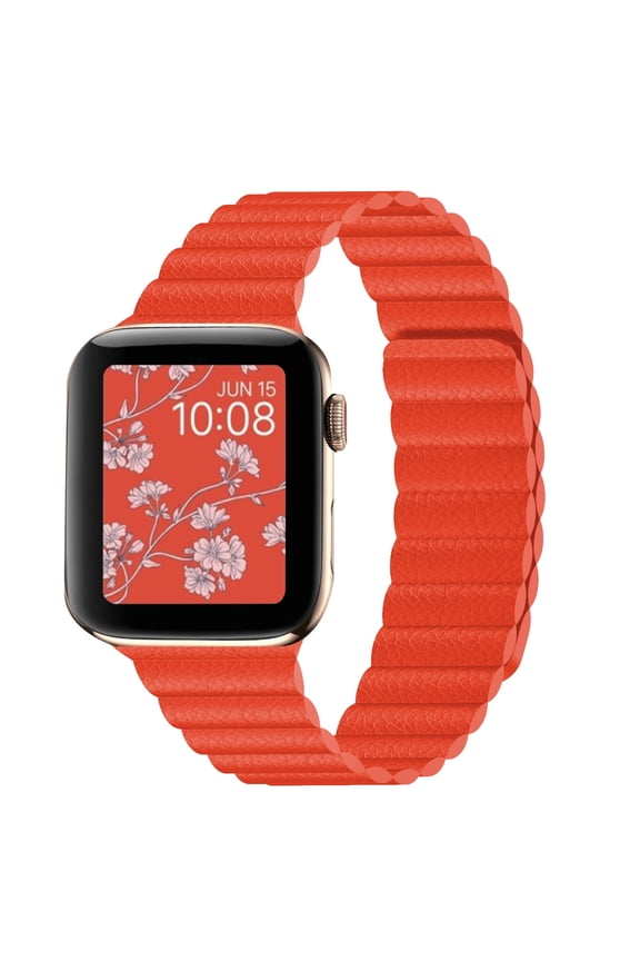 Compatible with Apple Watch Band Magnetic Leather Strap For Serious 7 6 5 4 3 2 1 SE Size 45mm 44mm 42mm Wrist 7 to 9 Inch Better Than Loop and Link