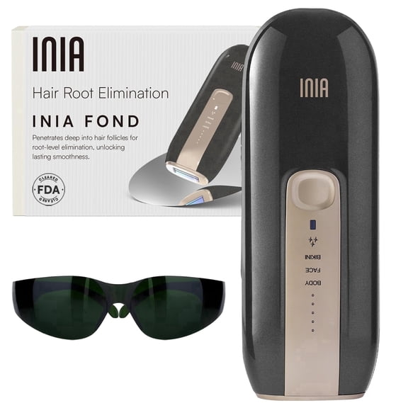 INIA Laser Hair Removal Device for Women & Men Safe, at-home hair removal for face and body. Long-lasting reduction for armpits, bikini area, and legs