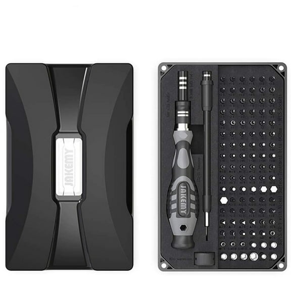 INICIO 106 in 1 Precision Screwdriver Set Long Alloy CRV Bits Repair Tool Magnetic Driver Kit With Flexible Shaft Double Layer For Repair of Electronics Phone Tablet PC Laptops - Grey