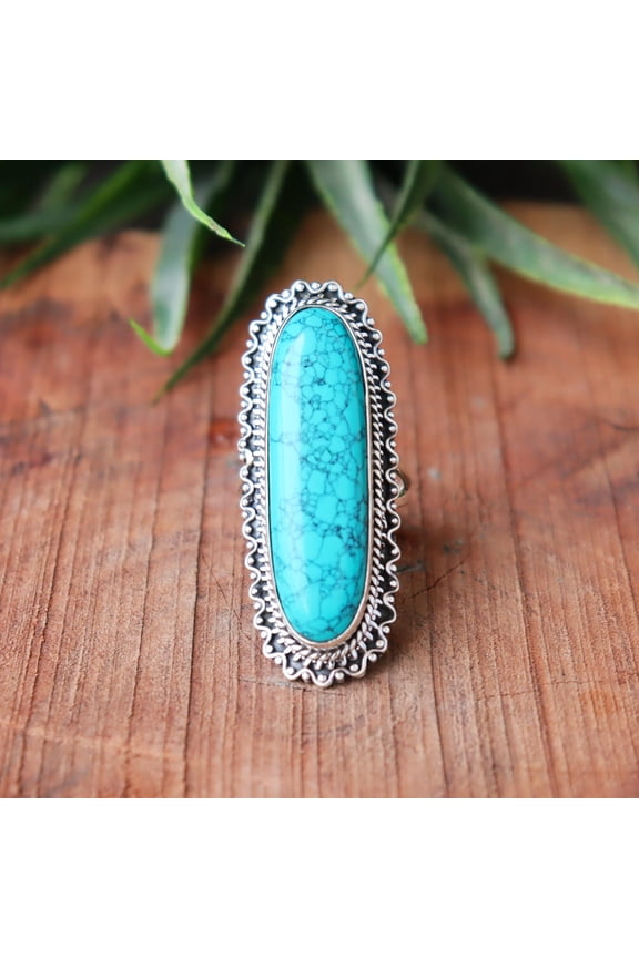 - Blue Turquoise Gemstone Ring, 925 Sterling Pure Silver Ring, Natural Turquoise Stone Ring, Turquoise Ring, Silver Ring, Personalized Gift,,,