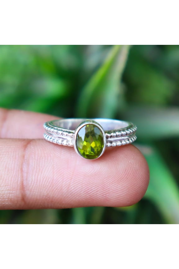 - Peridot Gemstone Ring, 925 Sterling Silver Ring, Charm Ring, Pure Silver Ring, Oval Cut Peridot Ring, Women Eternity Ring, Gift For Her,....