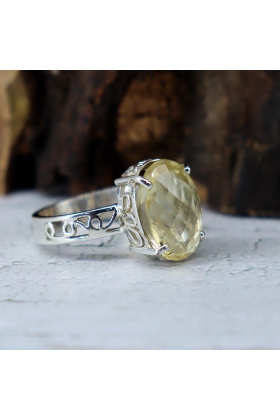 Yellow Citrine Silver Ring, 925 Sterling Silver Citrine Ring, Citrine Gemstone Ring, Boho Citrine Silver Ring For Women, Birthday Gifts,....