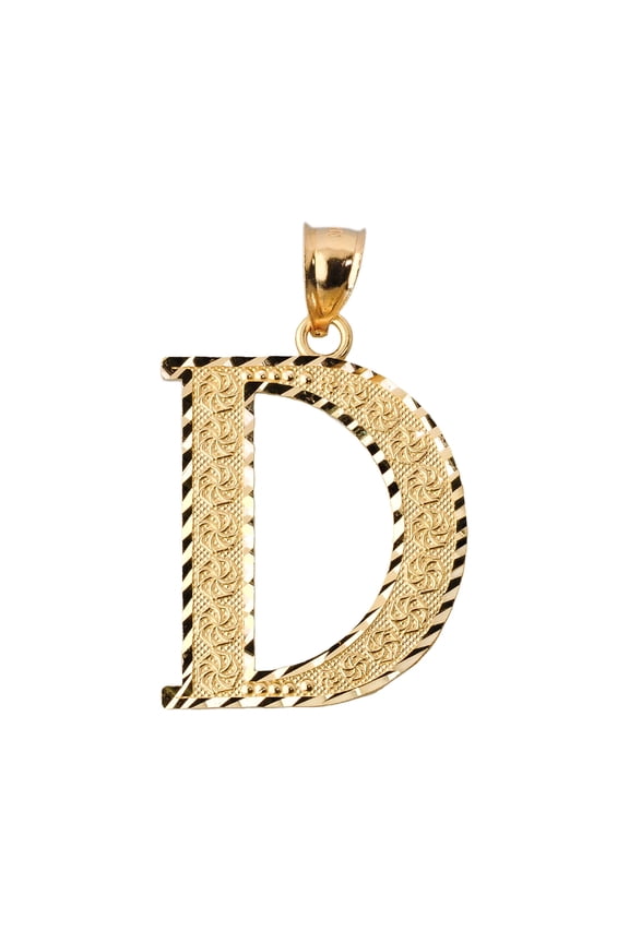 INITIAL D GOLD CHARM PENDANT :  10K  SIZE (S  M  Small