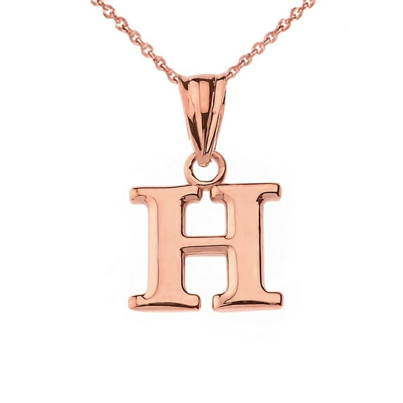 INITIAL PENDANT NECKLACE IN ROSE GOLD : 14K Pendant with 22" chain