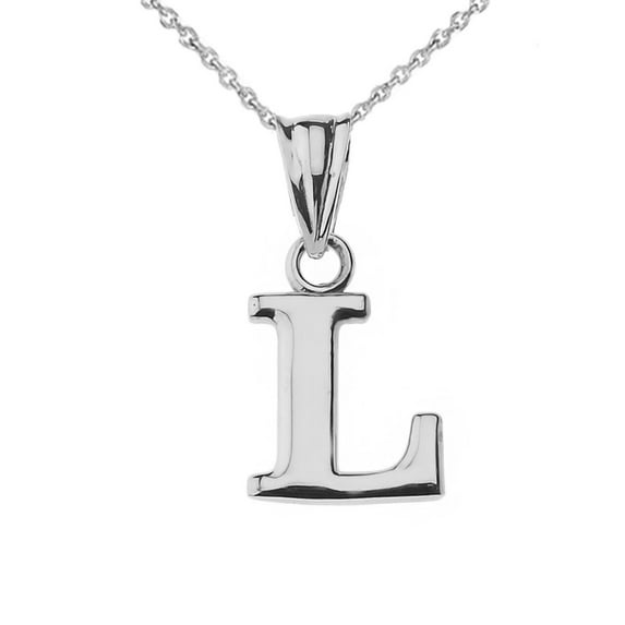 INITIAL PENDANT NECKLACE IN WHITE GOLD