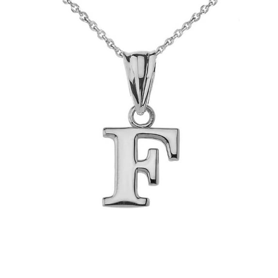 INITIAL PENDANT NECKLACE IN WHITE GOLD