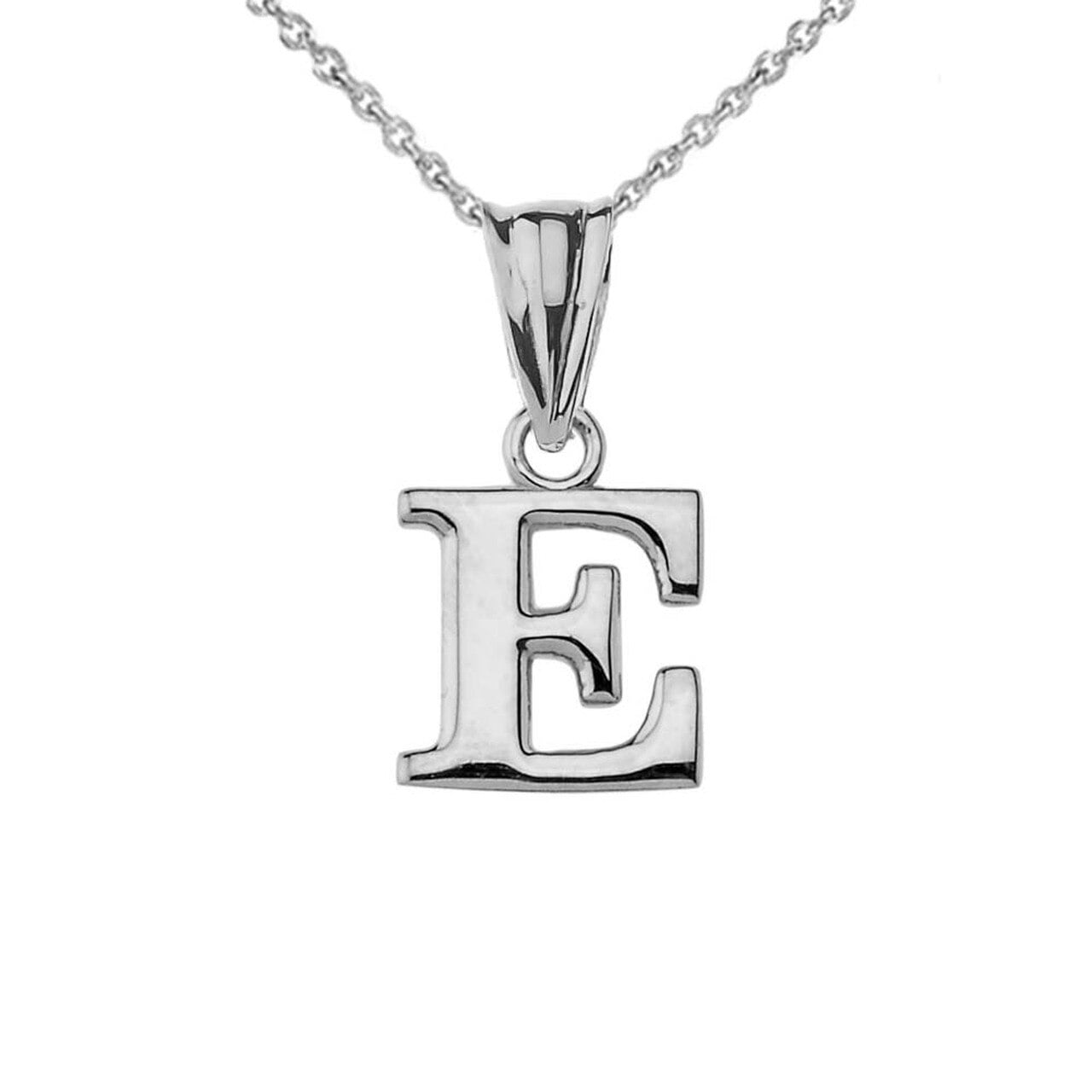 INITIAL PENDANT NECKLACE IN WHITE GOLD
