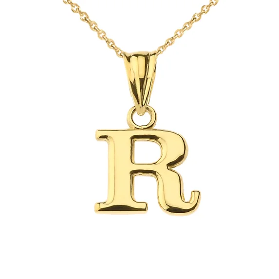 INITIAL PENDANT NECKLACE IN YELLOW GOLD
