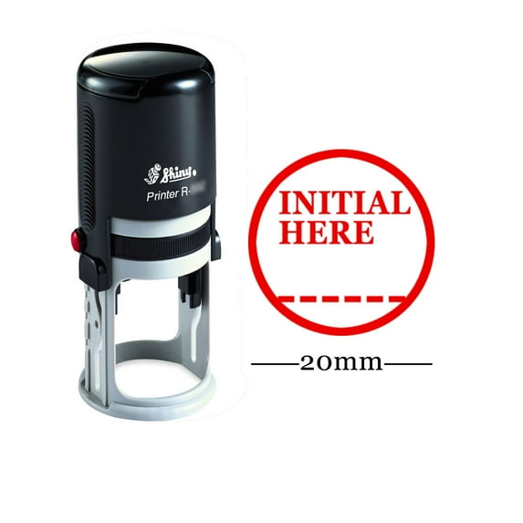 INITIAL Round Self Inking Office Stationary Stamp Personalized Custom Shiny 20mm Rubber Stamp