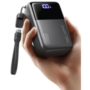 INIU 100W Fast Charging Power Bank, Smallest 25000mAh High Capacity Laptop Portable Charger 3-Port Battery Phone Pack with Detachable USB C Cable for Travel, Families, Outdoor, Hiking, Metallic Black