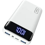 INIU 20000mAh Portable Charger, LED Display, 22.5W Fast Charge Power Bank for iPhone & iPad, White