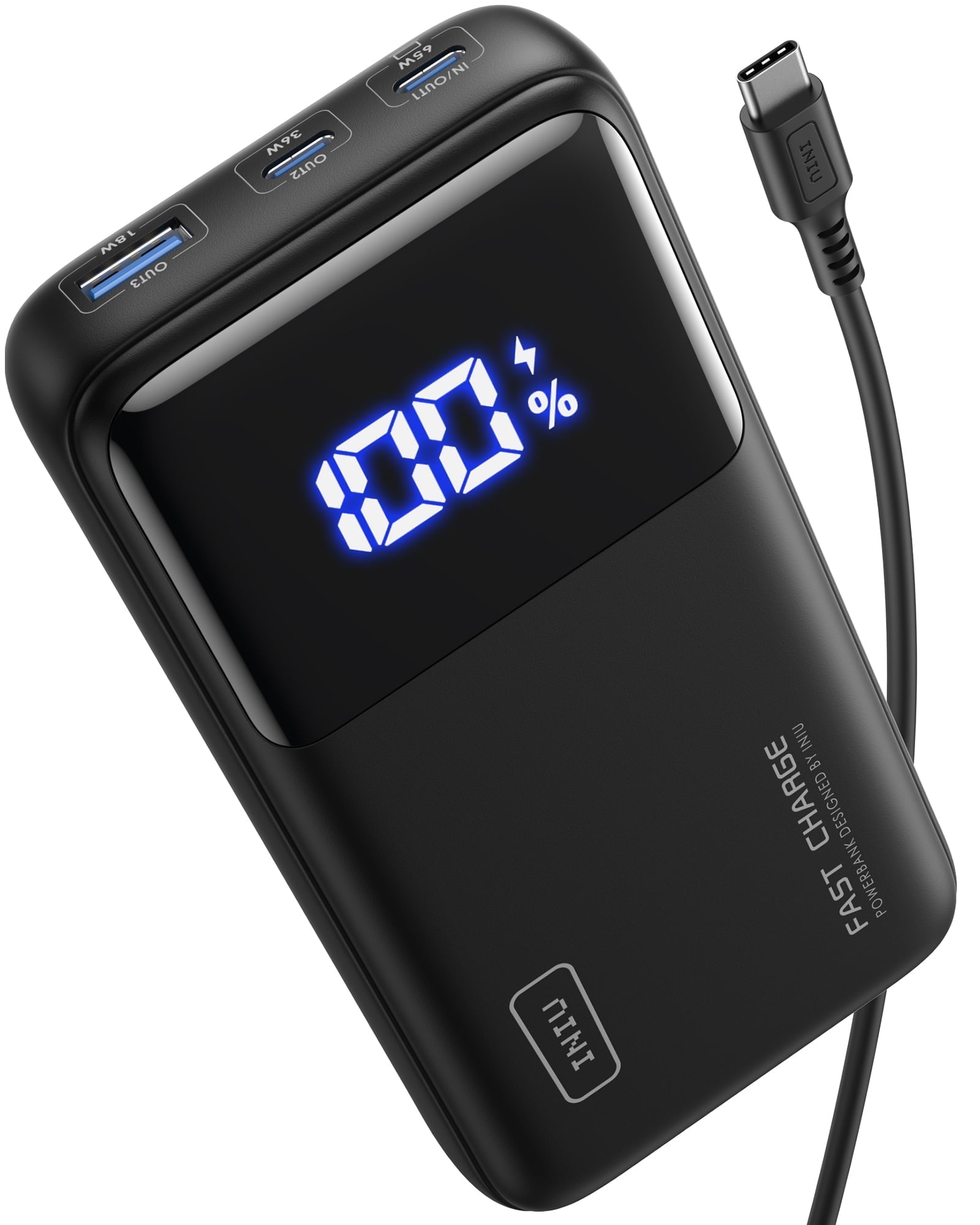 INIU Portable Power Bank, 20000mAh 65W, USB C, PD QC Fast Charging