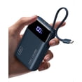 thumbnail image 1 of INIU 20000mAh Power Bank, Small 45W PD Fast Charging Portable Charger with Built-in USB C Cable, Flight-Safe Travel External Phone Battery Pack for Business, School, Dorm, College Student, Blue, 1 of 9