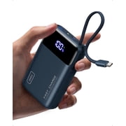 INIU 20000mAh Power Bank, Small 45W PD Fast Charging Portable Charger with Built-in USB C Cable, Flight-Safe Travel External Phone Battery Pack for Business, School, Dorm, College Student, Blue