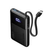 INIU 10,000 mAh Portable Power Bank with Built-in Cables, 45W Fast Portable Charger with USB-C, Battery Pack with LED Display Compatible with iPhone and Android