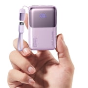 INIU Portable Charger, Ultra Mini 10000mAh 45W Fast Charging with Detachable Cable, Flight-Safe Travel USB C Power Bank for iPhone 17 16 Samsung S26, Google Pixel iPad etc, Purple