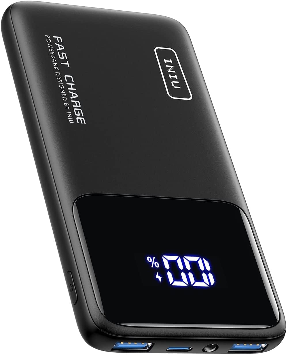 INIU Portable Power Bank, Slimmest 10000mAh Fast Charging Portable Charger Compatible with iPhone & Samsung, Black