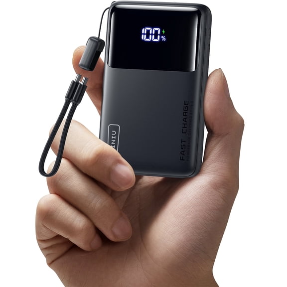 INIU Power Bank, Smallest 45W 10000mAh Fast Charging Portable Charger Compatible with iPhone & Samsung, Black