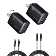INIU USB C Charger, 2-Pack 30W PD QC 3.0 Dual Port Fast Charging Type C Charger Block with 5ft USB-C Cable, Compatible with iPhone & Samsung