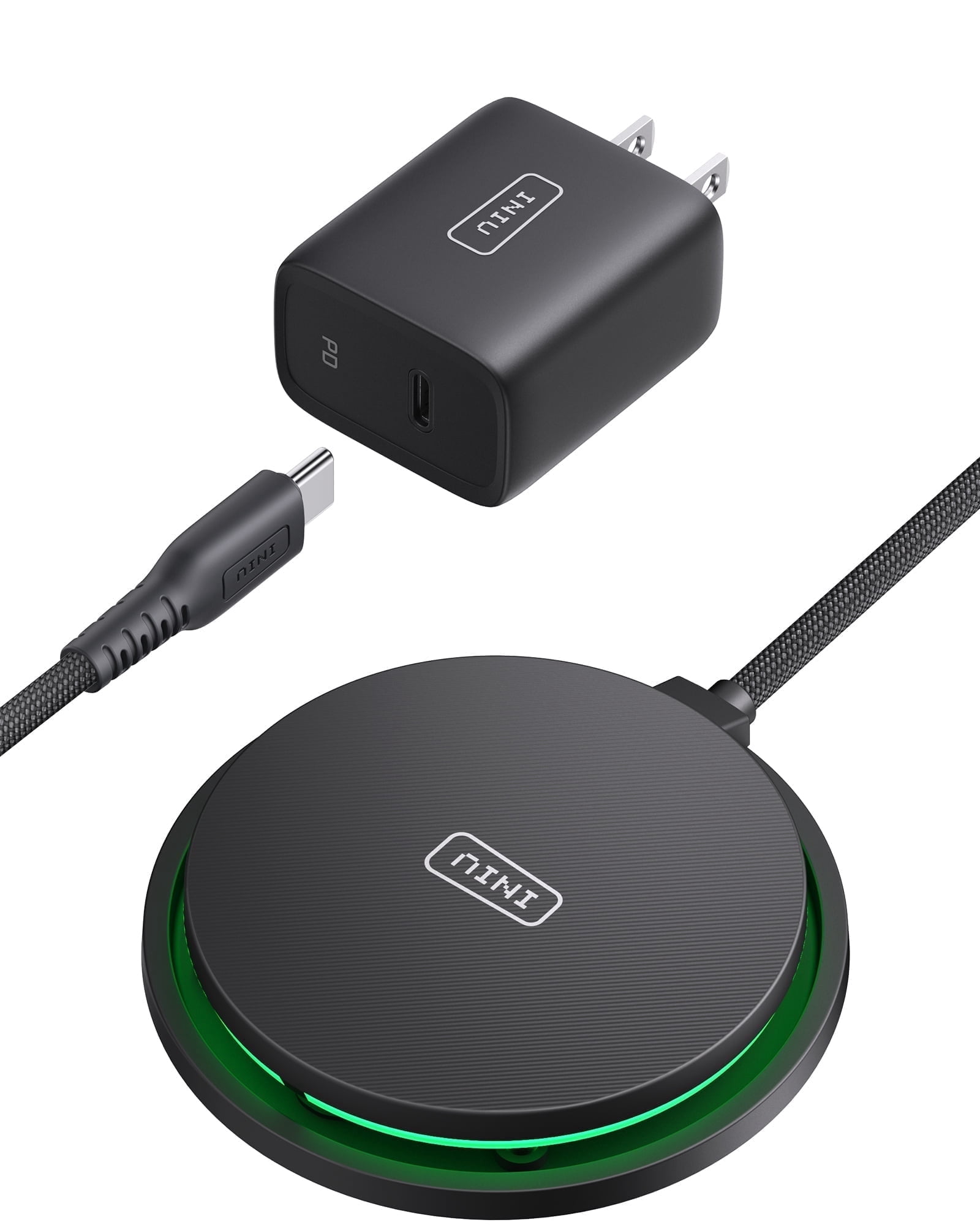 INIU for MagSafe Charger, 15W Qi2 Certified Magnetic Wireless Charger, with Adapter & Cooling Fan, Only for iPhone 12~17