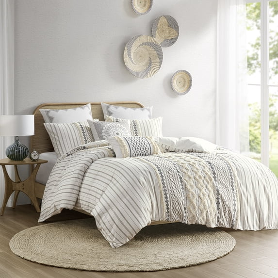 INK? Cotton Duvet Cover Mini Set Full/Queen/Ivory