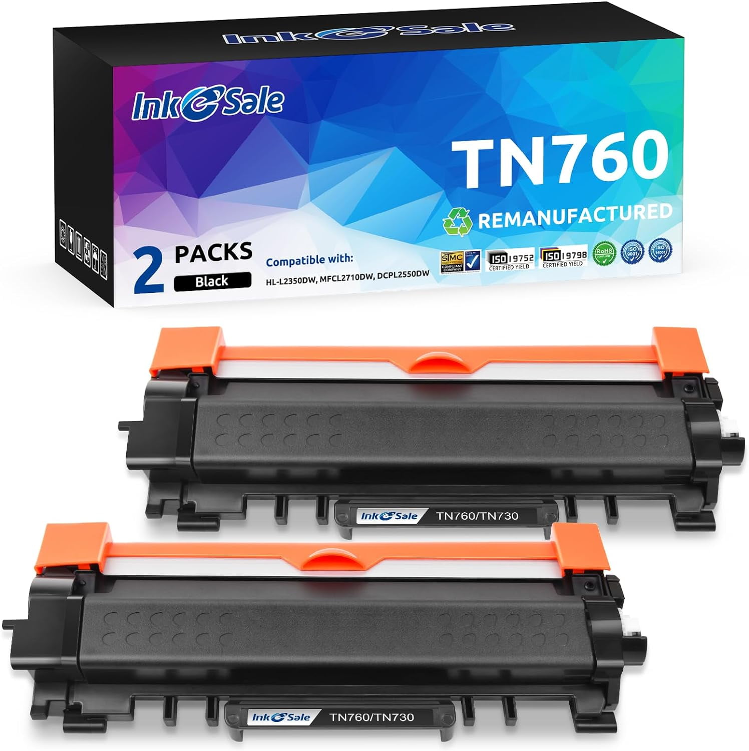 Toner Brother Mfc L2710dw 2 Cartucce Toner TN760/730 Per Stampanti