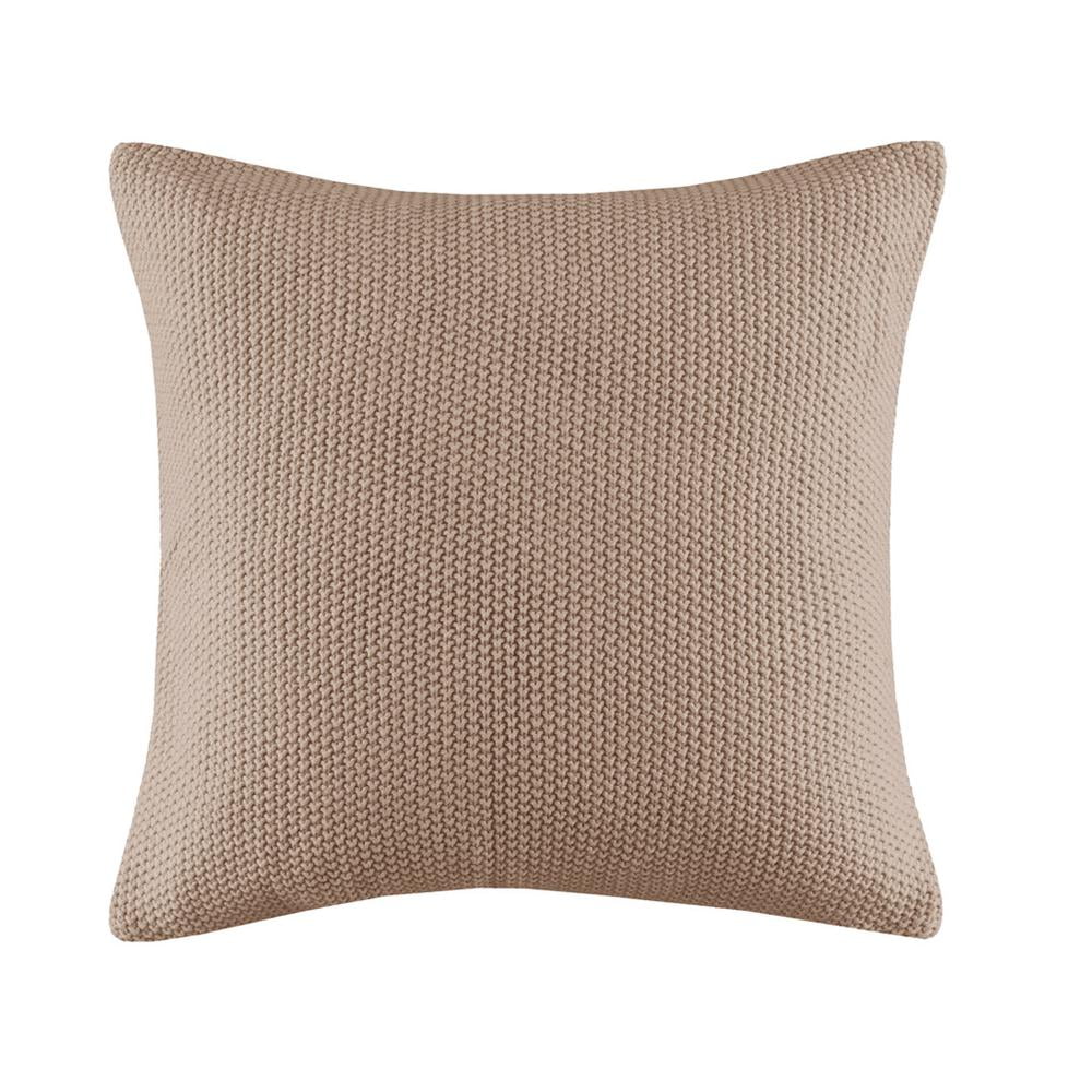 20" x 20" Brown Acrylic Knit Square Pillow Cover