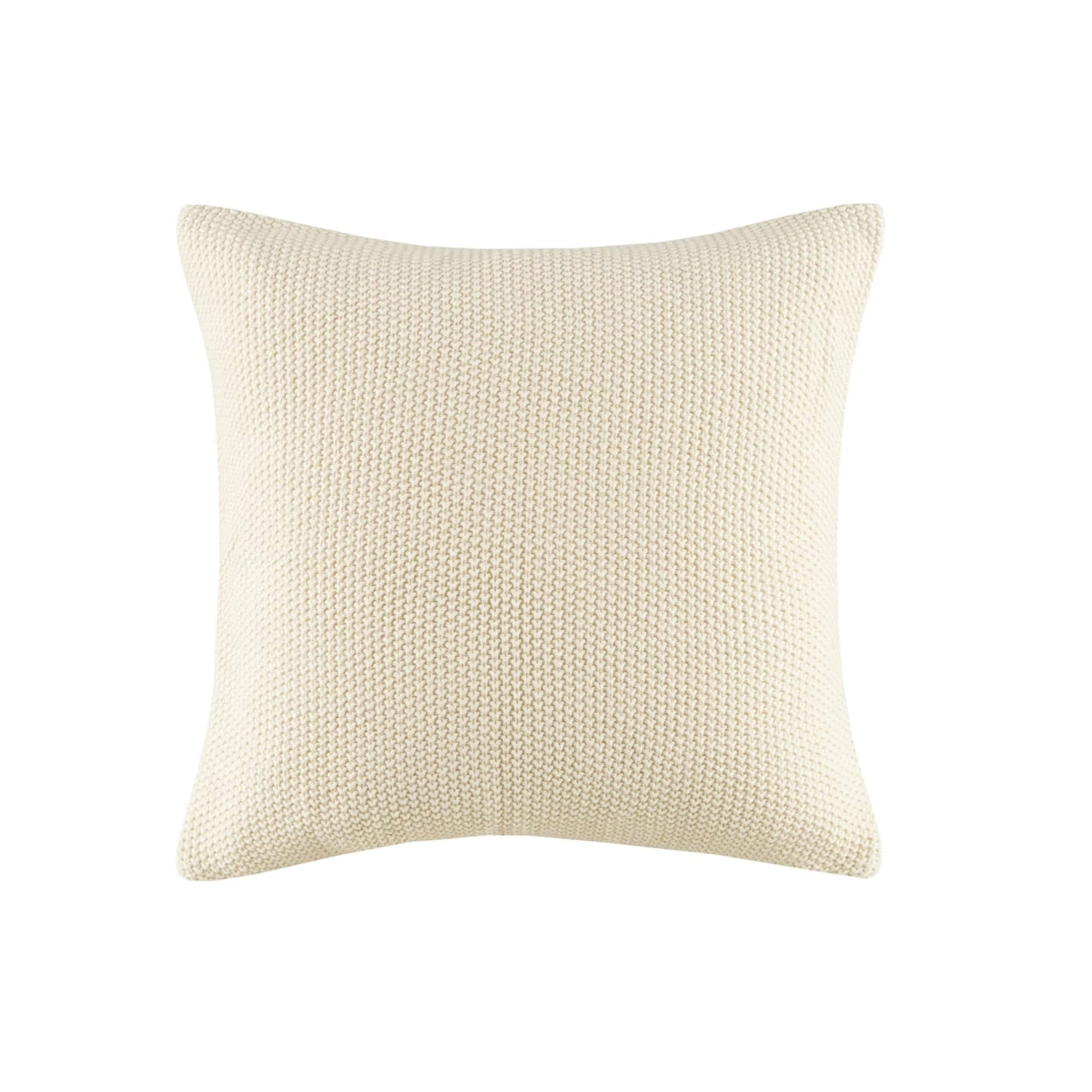 Ivory Knit Cotton Euro Square Pillow Cover