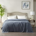 thumbnail image 1 of INK+IVY Bree Knit Twin Size Blanket Modern Throw Blanket, 66"W x 90"L - Indigo, 1 of 5