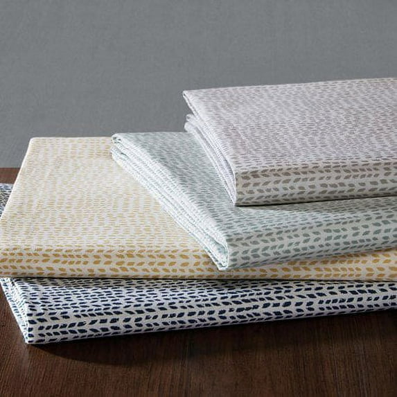 INK+IVY Cora Cotton Printed Sheet Set - (Aqua/Full)