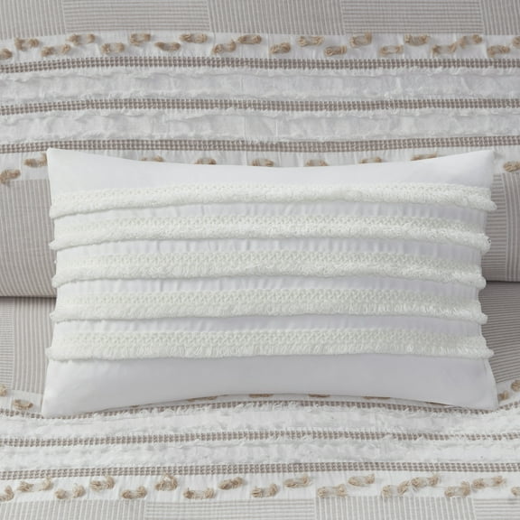 INK+IVY Daria Oblong Cotton Oblong Pillow - Ivory